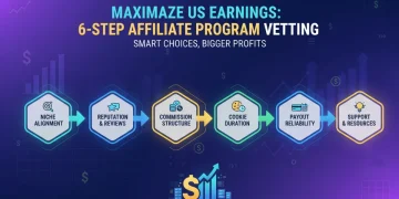 Six-step process for affiliate program vetting to maximize US earnings in 2026