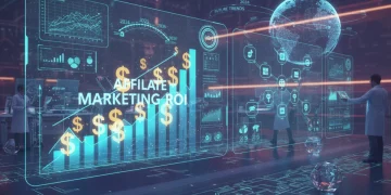Digital lab illustrating affiliate marketing ROI analysis in 2026