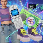 Vibrant collage of 90s and Y2K fashion and tech trends dominating 2026 American culture