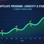 Graph illustrating 12-month affiliate program stability in the US market