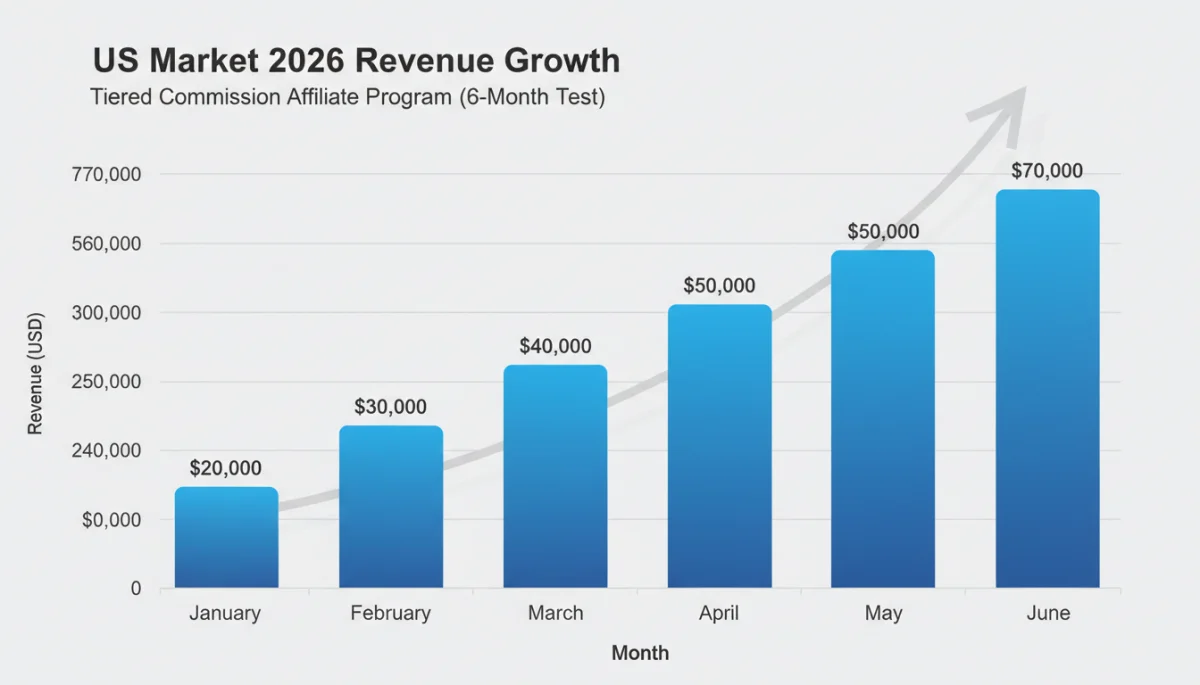 6-month affiliate program revenue growth in US