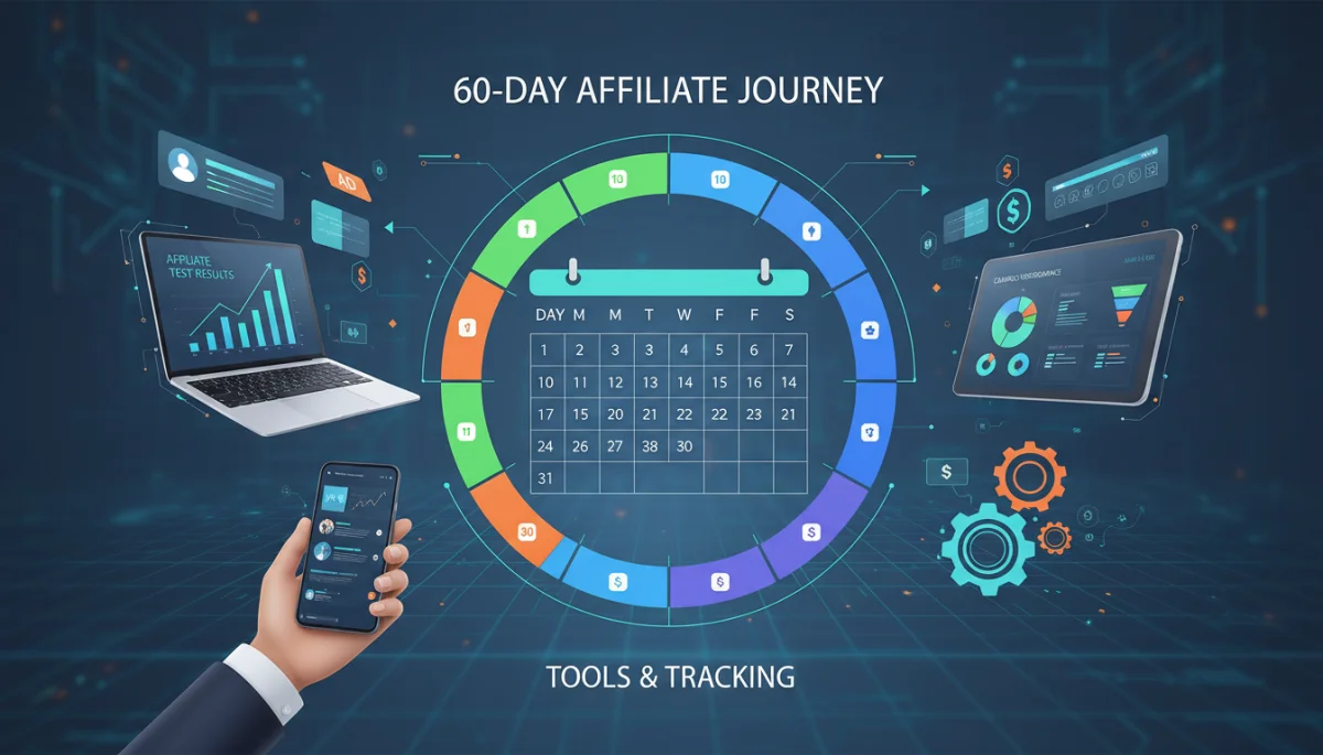 60-day test period calendar with affiliate marketing tools