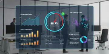Digital dashboard showing affiliate tracking accuracy metrics for 2026