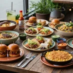 American Cuisine Evolution: 7 Cultural Influences for 2026 Food Trends Diverse American cuisine evolution showcasing fusion dishes and fresh ingredients