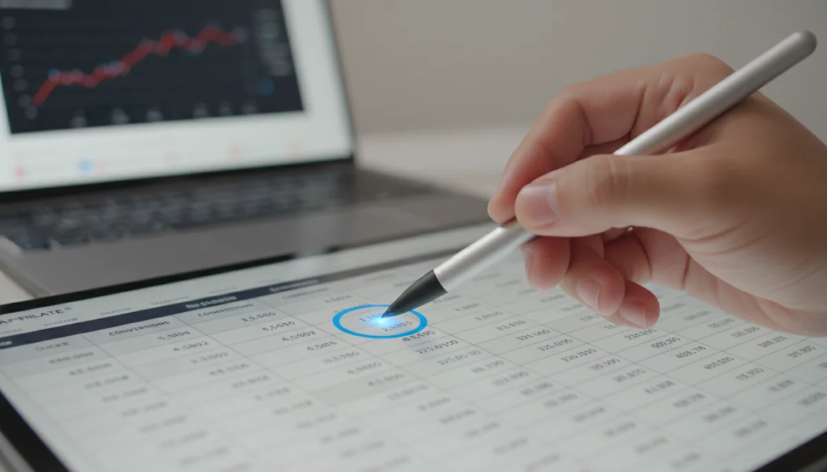 Analyzing affiliate tracking data on a tablet for precision