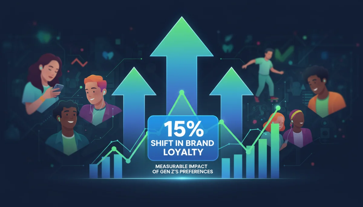 Data visualization showing a 15% shift in brand loyalty driven by Gen Z