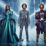 Three US celebrity style icons showcasing cutting-edge fashion trends for 2026, radiating confidence and individuality.