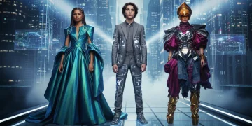 Three US celebrity style icons showcasing cutting-edge fashion trends for 2026, radiating confidence and individuality.