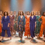 Diverse models on a runway showcasing inclusive fashion designs of various body types
