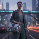 Woman showcasing 2026 fashion accessories in an urban environment
