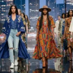 Global Cultures Shaping American Fashion: 5 Trends for 2026 Models displaying fusion fashion, blending global and American styles on a runway.