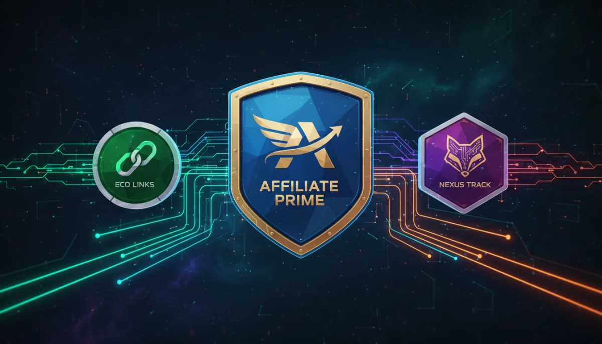 Three digital shields symbolizing innovative and secure affiliate tracking programs