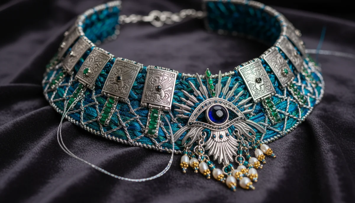Detailed view of a unique celebrity accessory, showcasing intricate design and high-fashion craftsmanship.