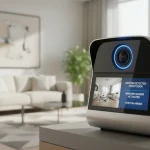 Modern home security camera with smart features