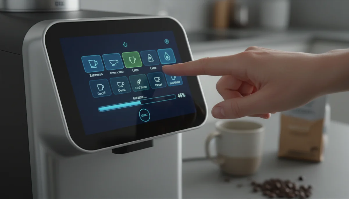 Intuitive touchscreen interface of the 2026 Smart Coffee Maker