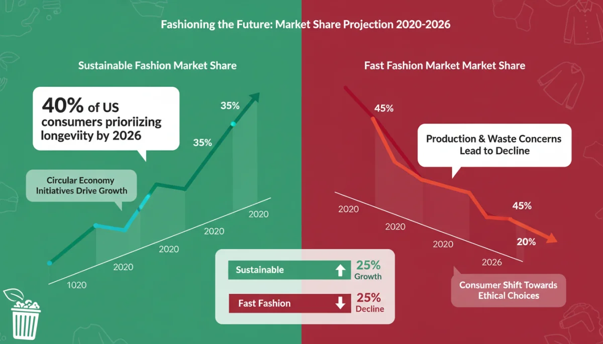 Infographic showing shift from fast fashion to sustainable longevity trends