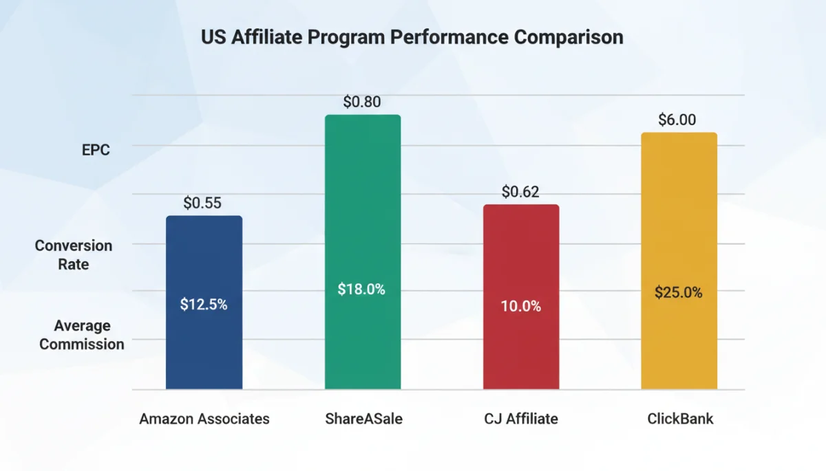 Comparative analysis of US affiliate program performance metrics