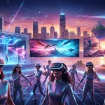 VR's Cultural Impact on US Entertainment: 3 Predictions for 2026 People experiencing immersive virtual reality entertainment in 2026, showing diverse engagement.